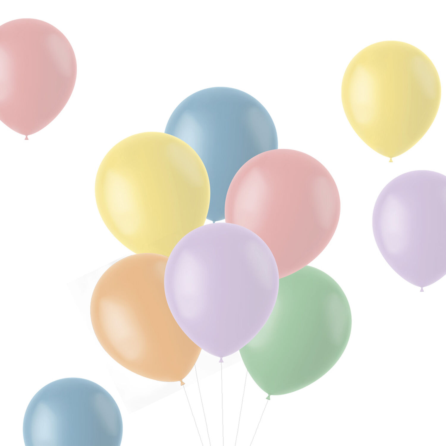 NEU Latex-Luftballons matt, 33cm, Pastelltne bunt gemischt, 10 Stck