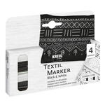 NEU Textil-Marker-Set Opak Black & White, 4 Stck