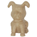NEU Pappmach-Figur, Hund sitzend, 9 x 7,5 x 6 cm