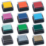 NEU Stempelkissen Mini, 3 x 3 cm, auf l/Wasser-Basis - Verschiedene Farben