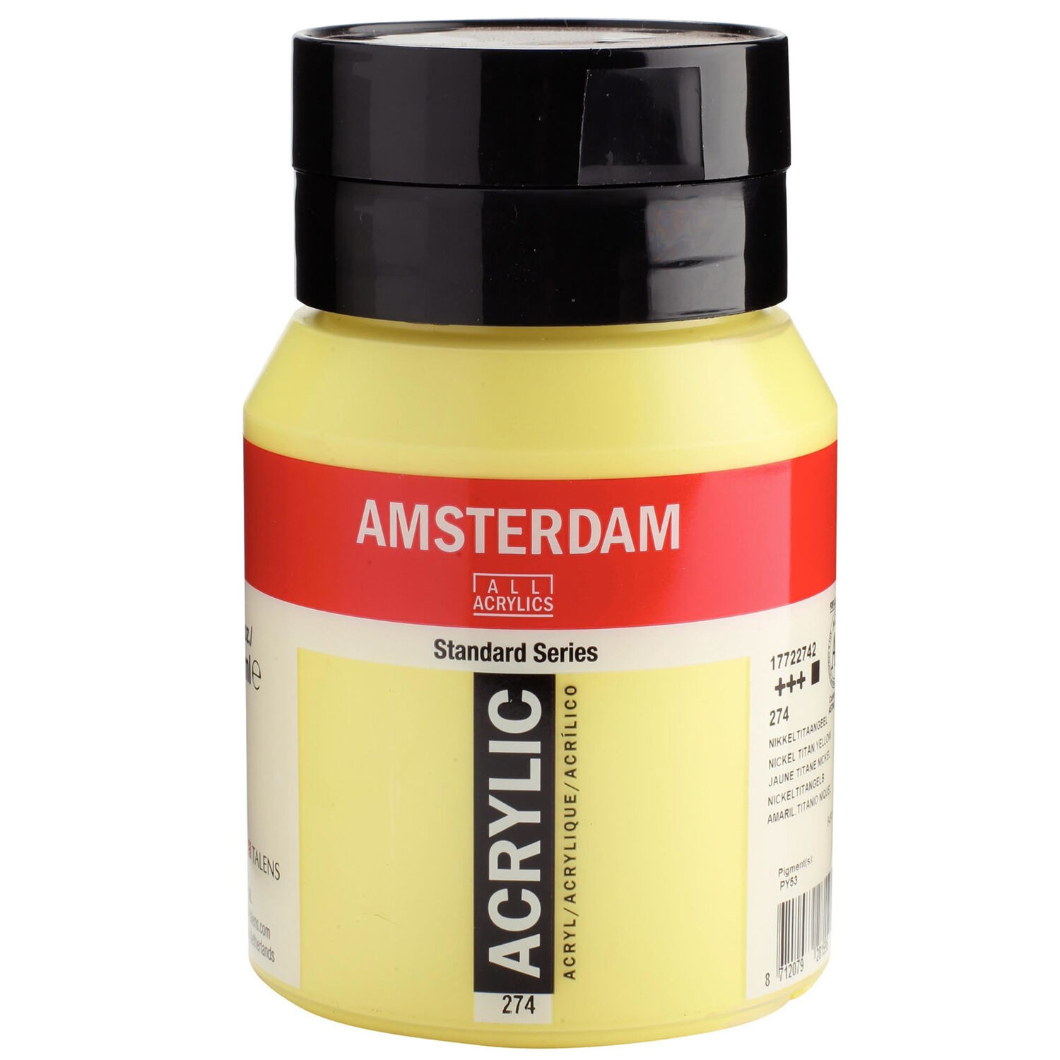 Amsterdam Acrylfarbe 500ml, Nickeltitangelb
