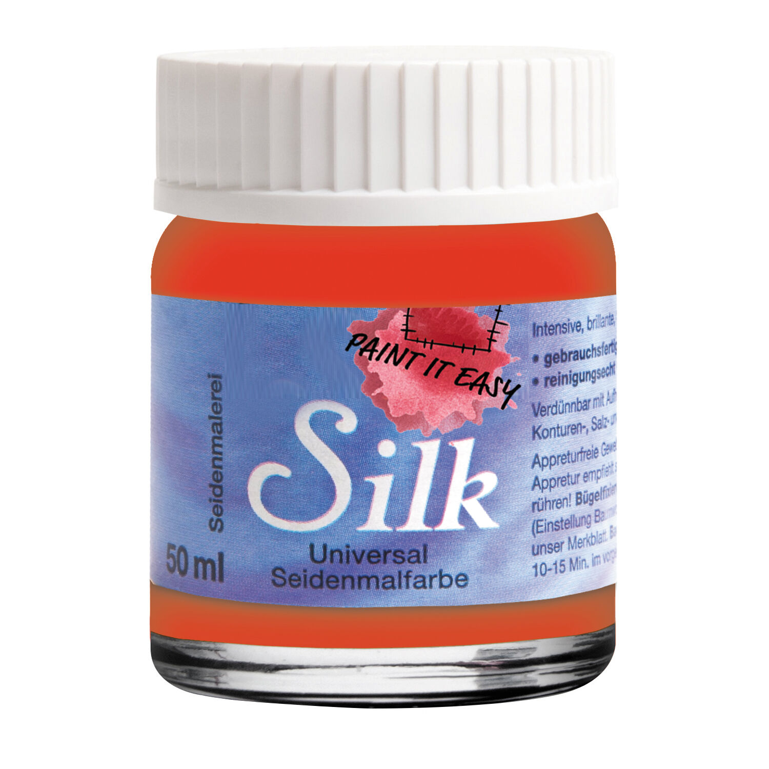 NEU PAINT IT EASY Bgelfarbe / Seidenmalfarbe, 50 ml, Mohn