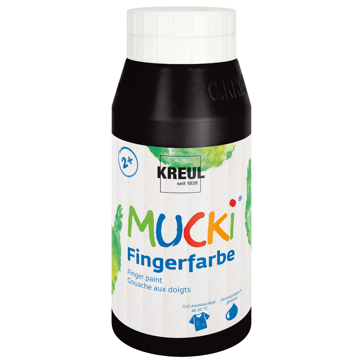 MUCKI Fingerfarbe Schwarz 750 ml