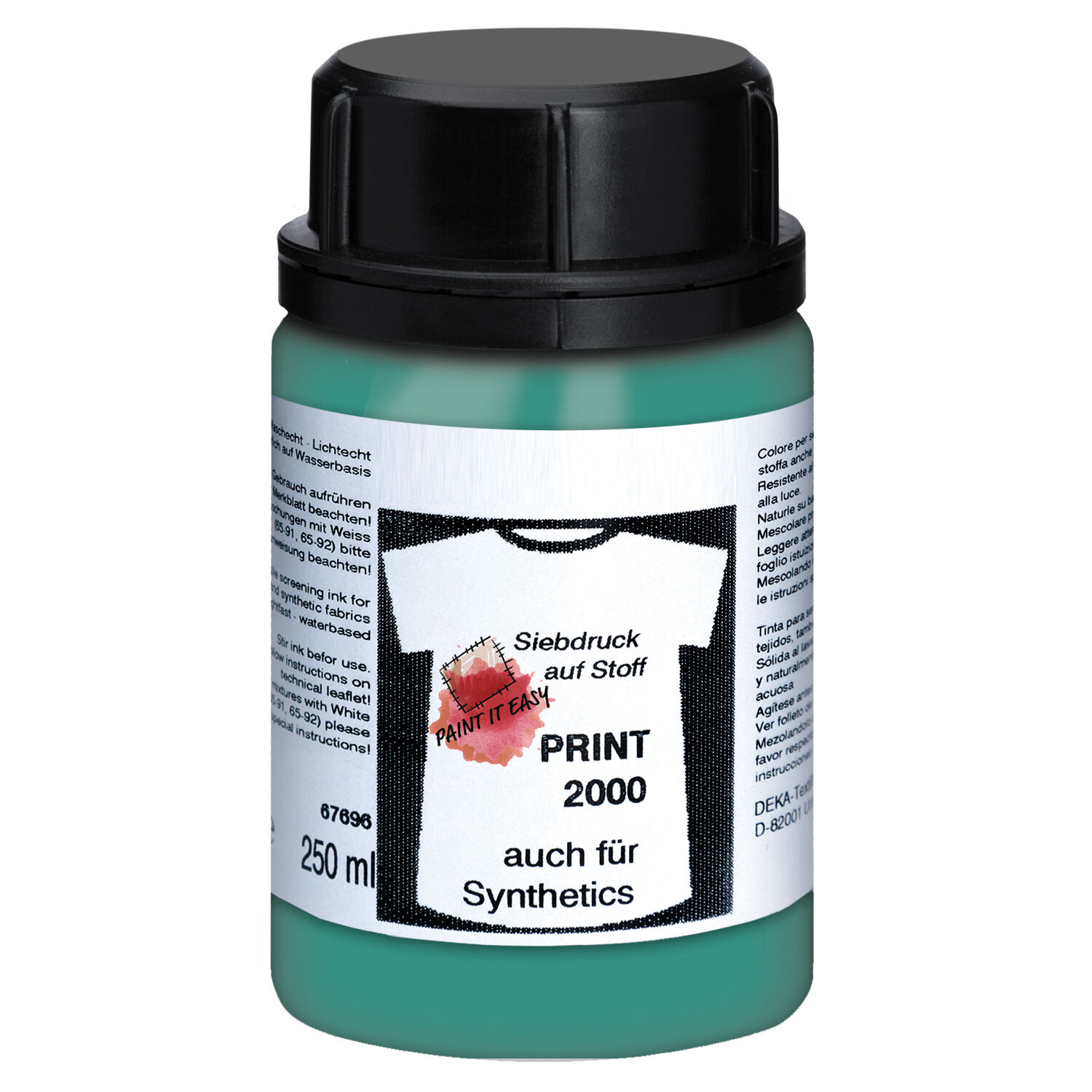 NEU PAINT IT EASY Siebdruckfarbe DEKAPRINT 2000 Deckend, 250 ml, Trkis