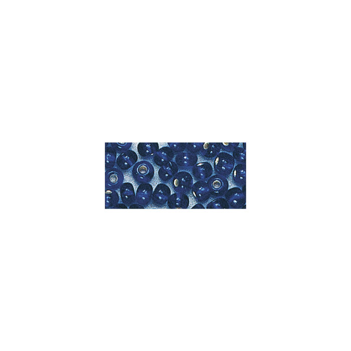 Rocailles, 2 mm ø, mit Silbereinzug, 17g, d.blau Bild 2