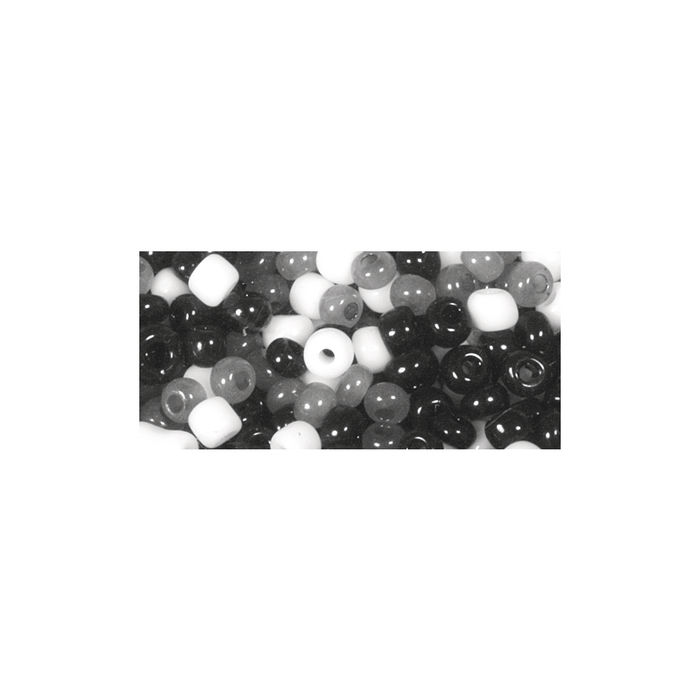Rocailles Mix, 2,6mm ø, 17g, schwarz/weiß Bild 2