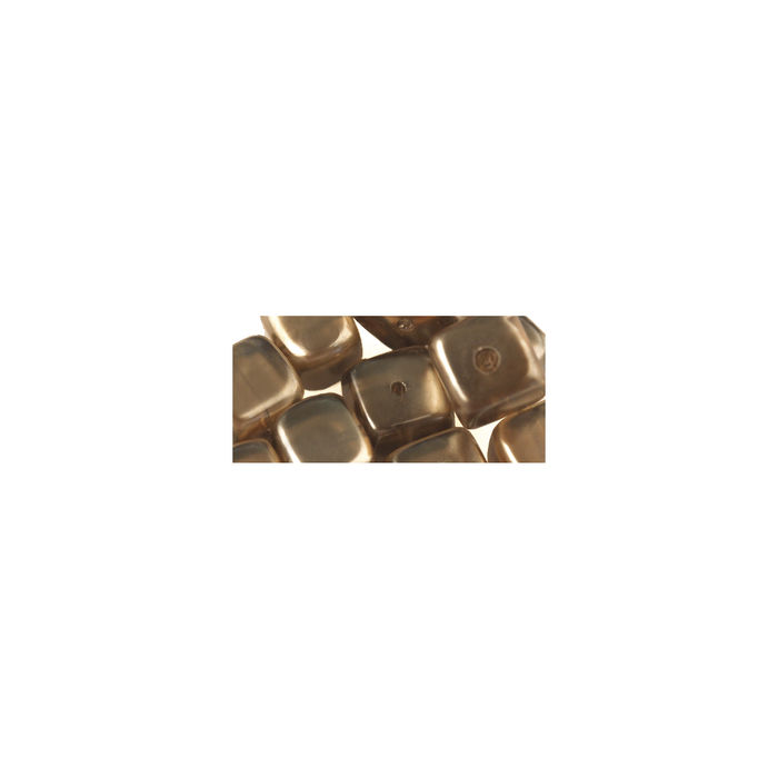 SALE Glasperle-Würfel, 8x9 mm, 18 Stück, taupe-brown Bild 2