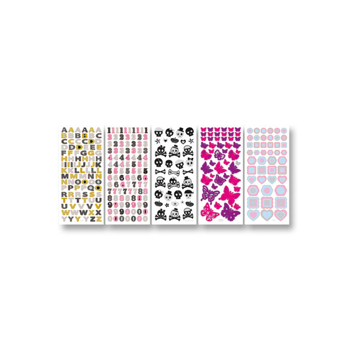 SALE Glitter Sticker, 10x23 cm, 5 Blatt, Kids Club