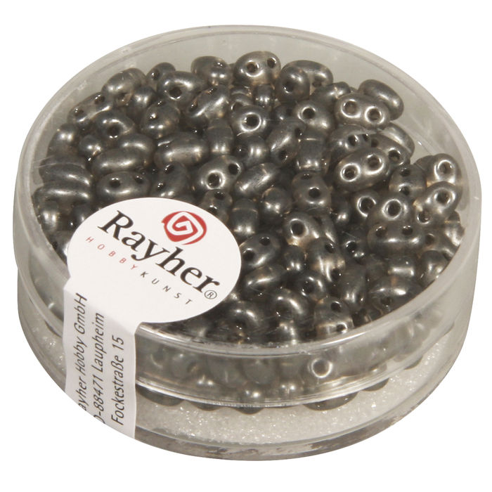 SALE Twin-Rocailles, 2,5x5mm, 14g, anthrazit