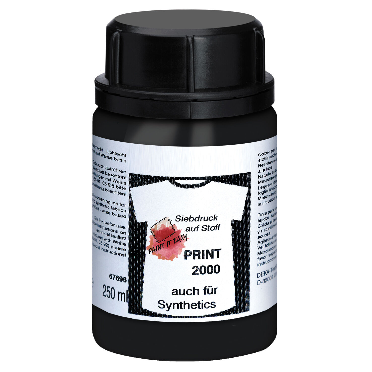 NEU PAINT IT EASY Siebdruckfarbe DEKAPRINT 2000, 250 ml, Schwarz