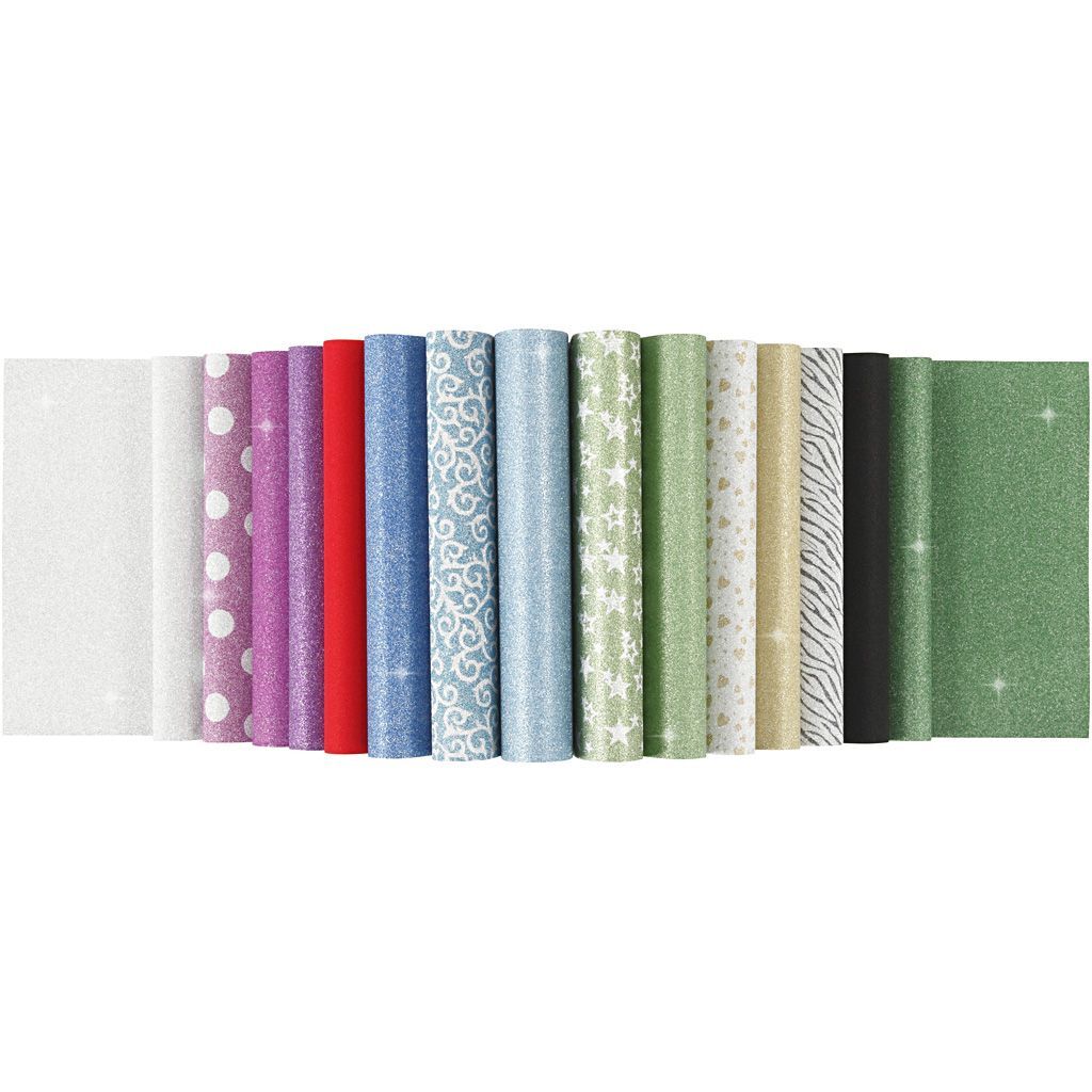 Papierbl�tter 150g mit Glitter, 30 Blatt, DIN A4 Bild 3