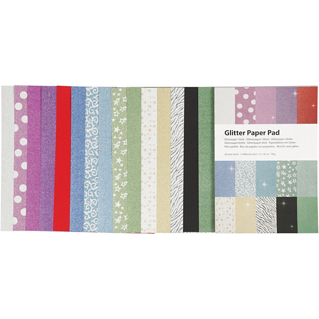 Papierbl�tter 150g mit Glitter, 30 Blatt, DIN A4 Bild 2