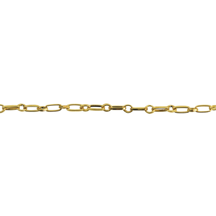 Gliederkette, oval, 6x4+9x5 mm, 60 cm, gold