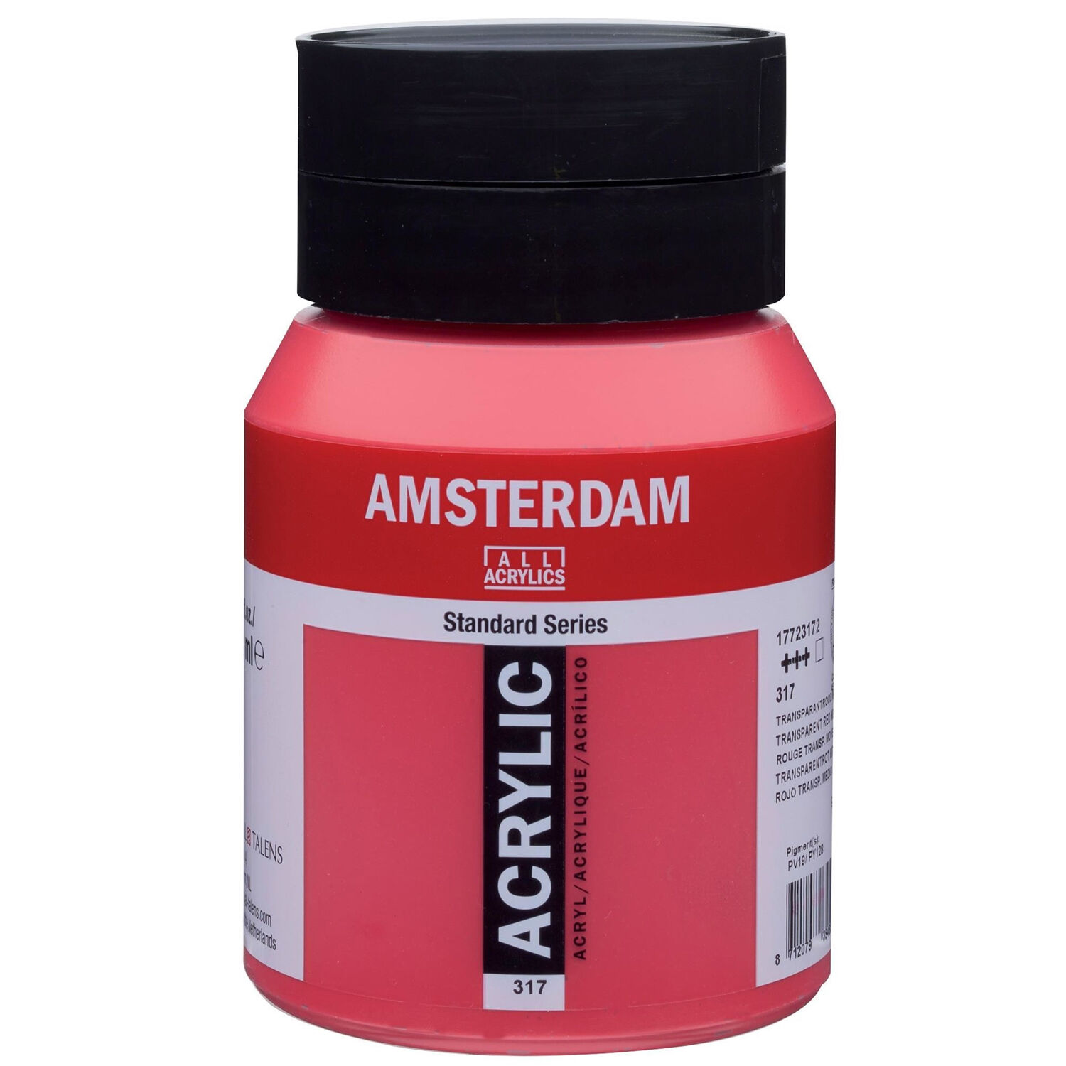 NEU Amsterdam Acrylfarbe 500ml, Transparentrot mittel
