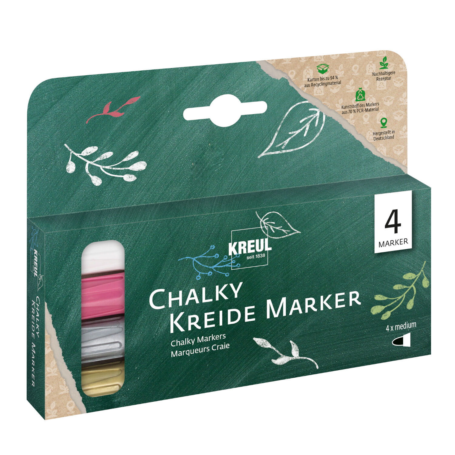 NEU Chalky Kreide-Marker-Set, 4 Stück