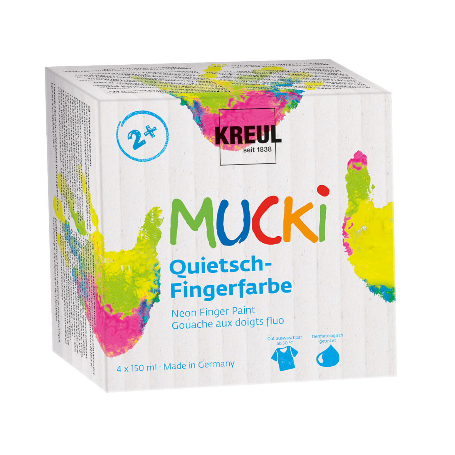 NEU MUCKI Quietsch-Fingerfarbe 4er Set 150 ml