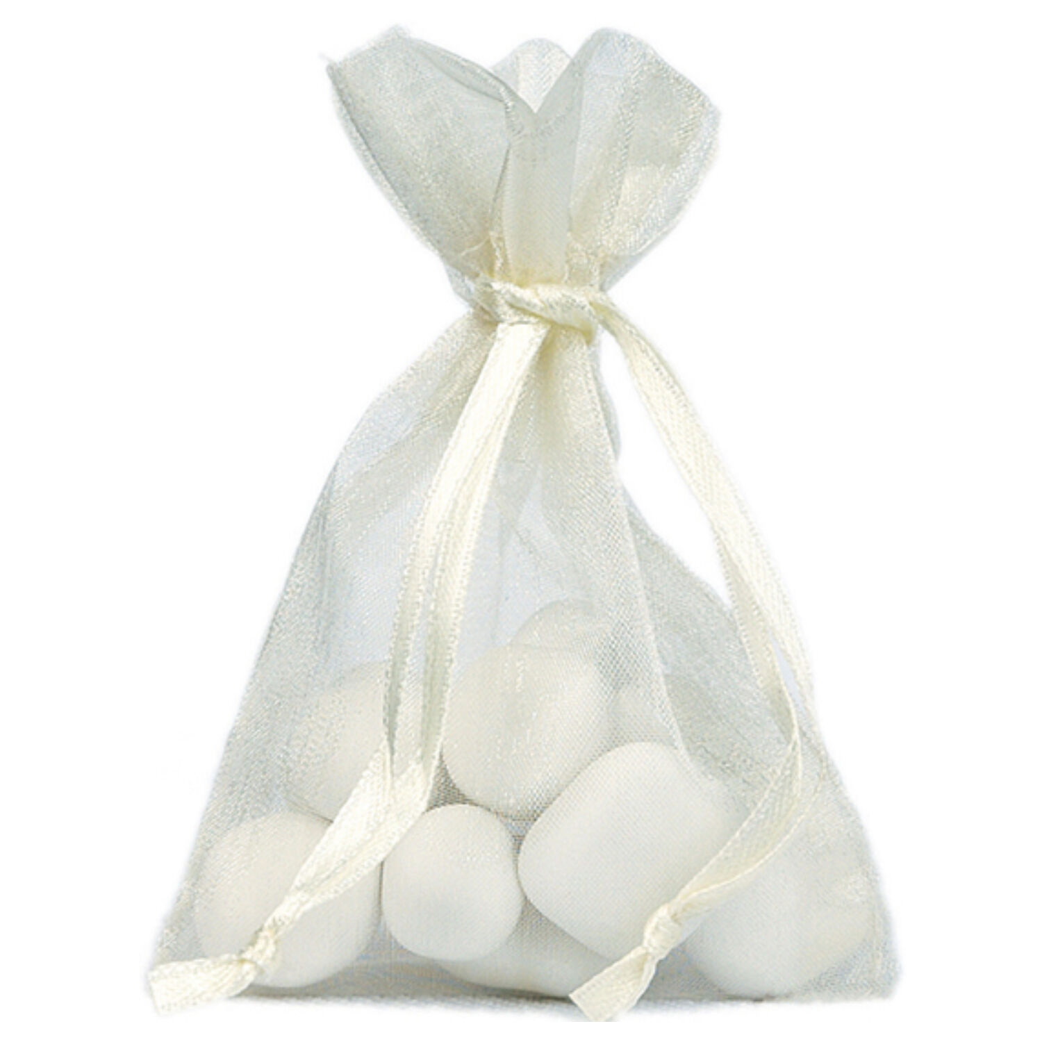 Organzas�ckchen, Creme, 12 x 17 cm, 6 St�ck