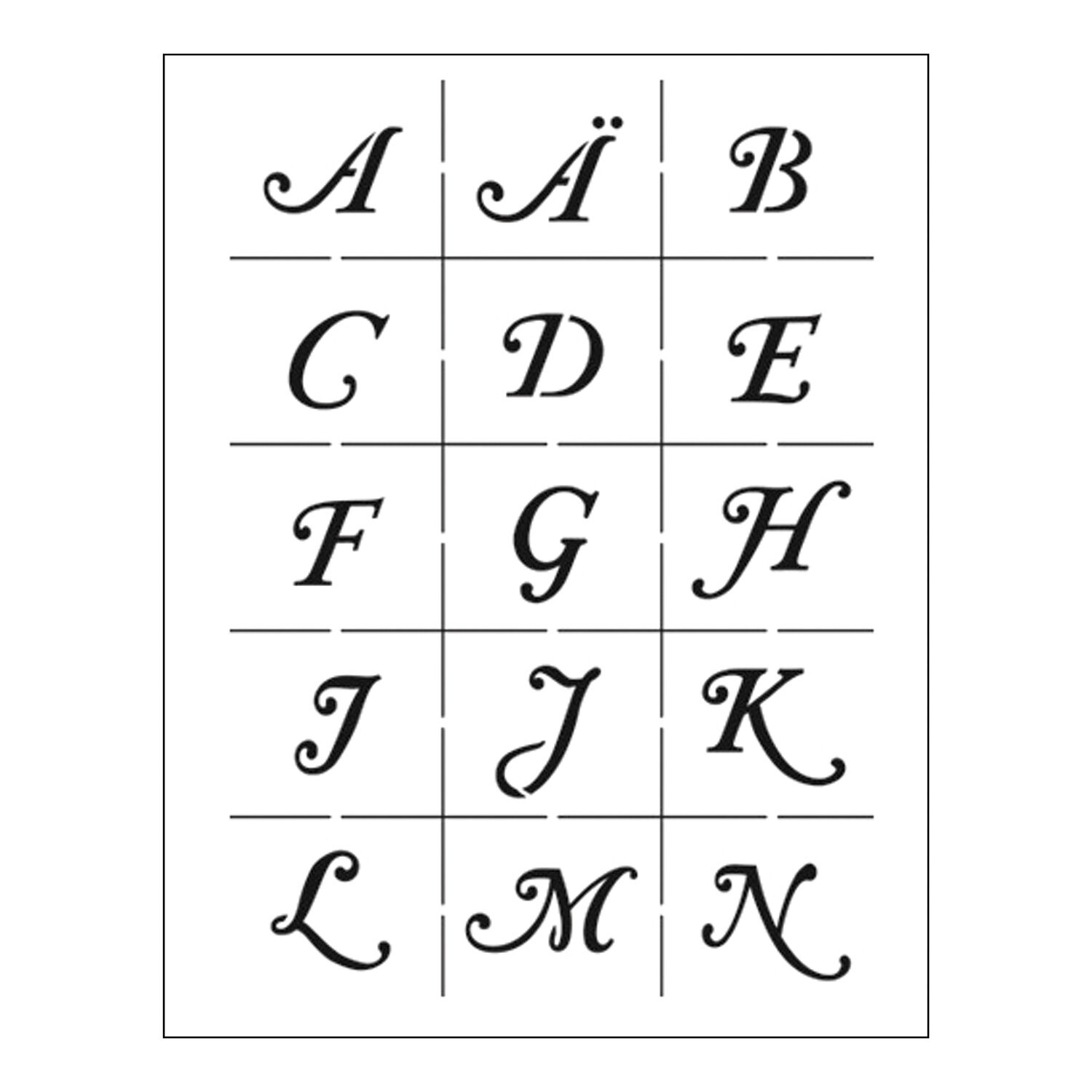 Schablonen 3-teilig DIN A5, Alphabet + Zahlen Bild 2