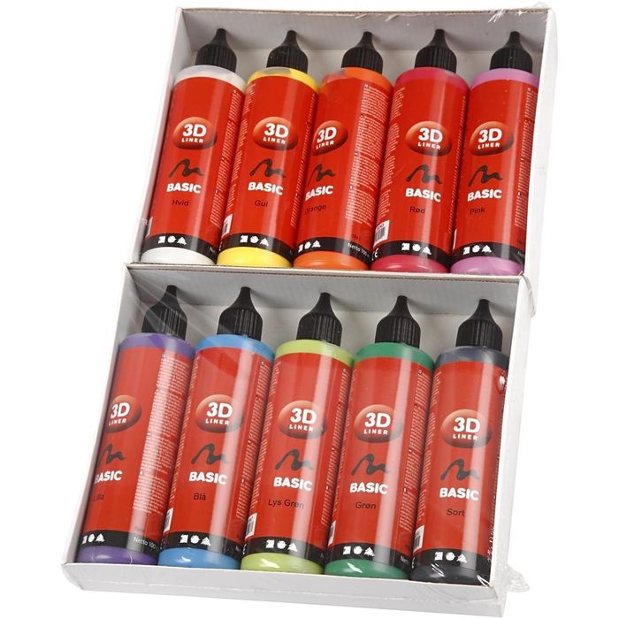 TOP-SELLER ! 3D Liner-Sortiment, 10x100 ml, sort. Farben Bild 3