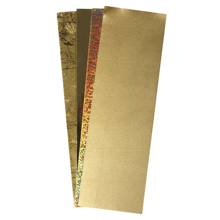 Wachsfolie Gold-Tne, 20x6,5cm, 4 Farben sortiert