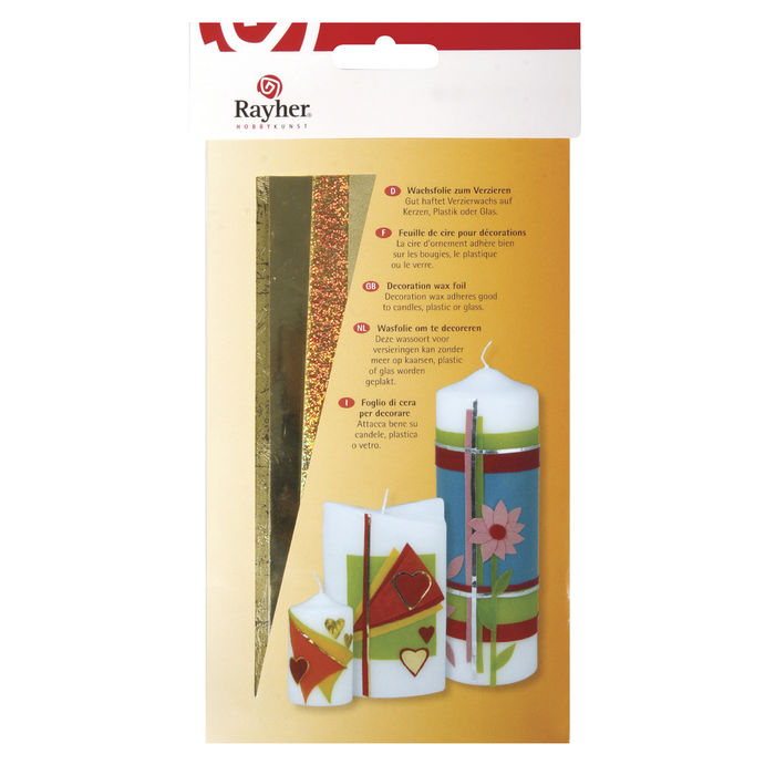 Wachsfolie Gold-Tne, 20x6,5cm, 4 Farben sortiert Bild 2