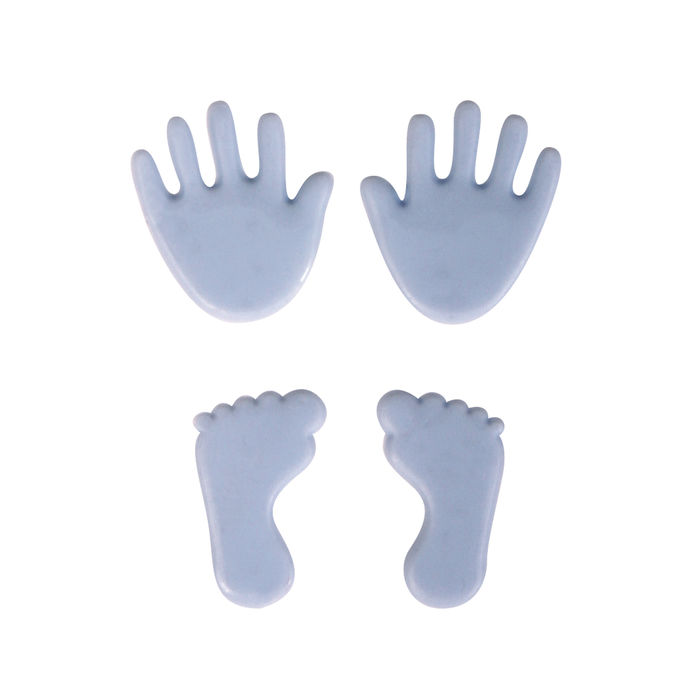 Wachsmotiv Babyfüße- und Hände, hellblau