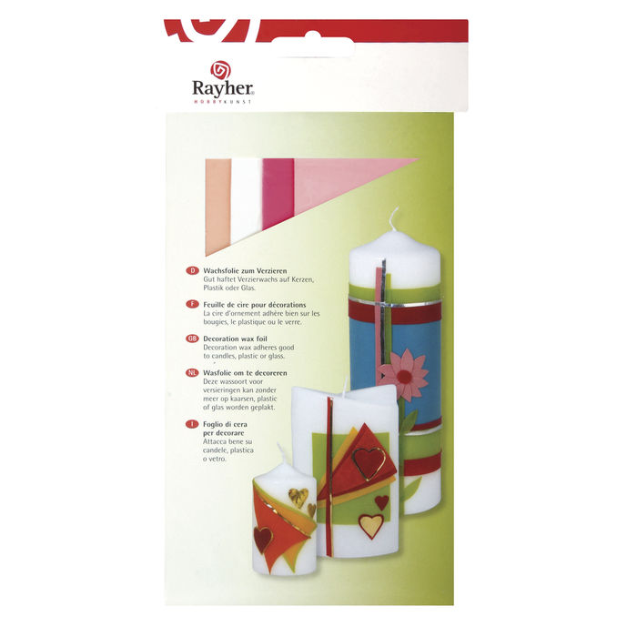 Wachsfolie Rosa-Tne, 20x6cm, 4 Farben sortiert Bild 2