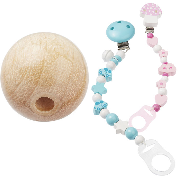 SALE Schnulli-Sicherheits-Perle, Natur-hell,12mm, 10Stk