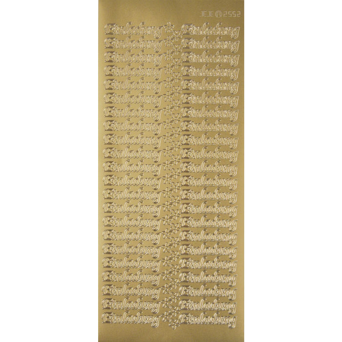 SALE Klebeschrift: Einladung, 10x23cm, 1 St., gold Bild 2