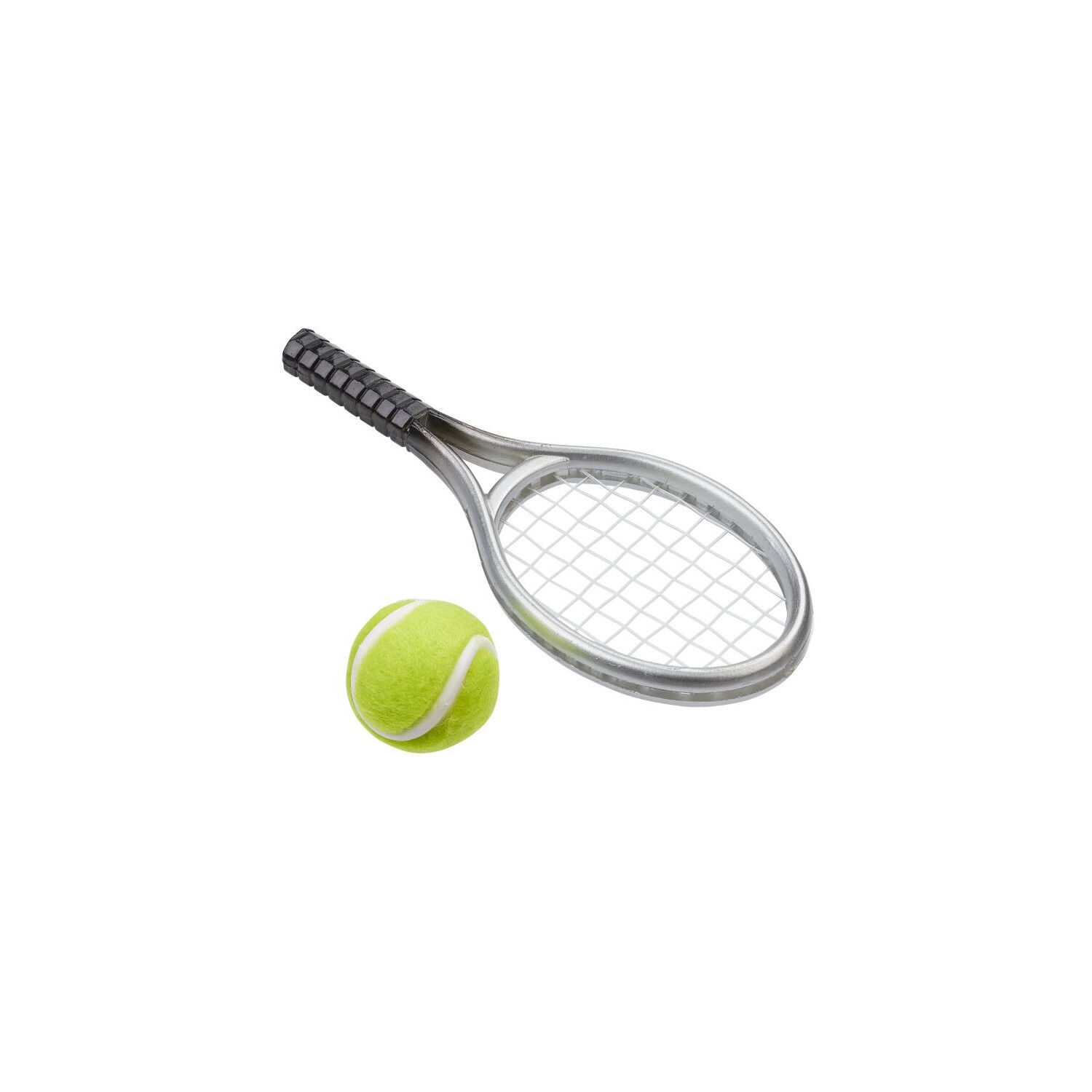 NEU Miniatur Tennisschlger mit Ball, Polyresin, 3,5 x 9 cm