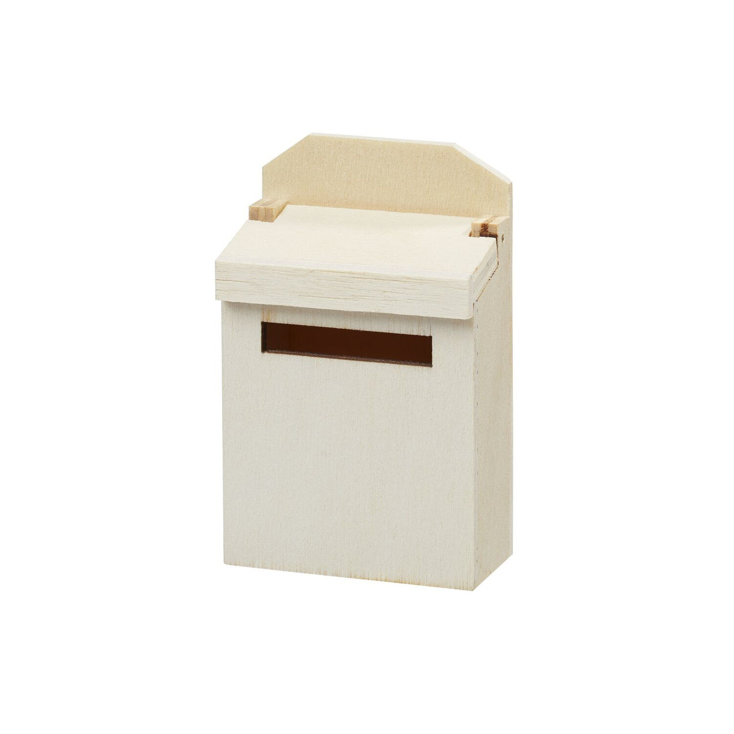 NEU Miniatur Briefkasten aus Holz, natur, ca. 4,6 x 6,9 x 2,6 cm