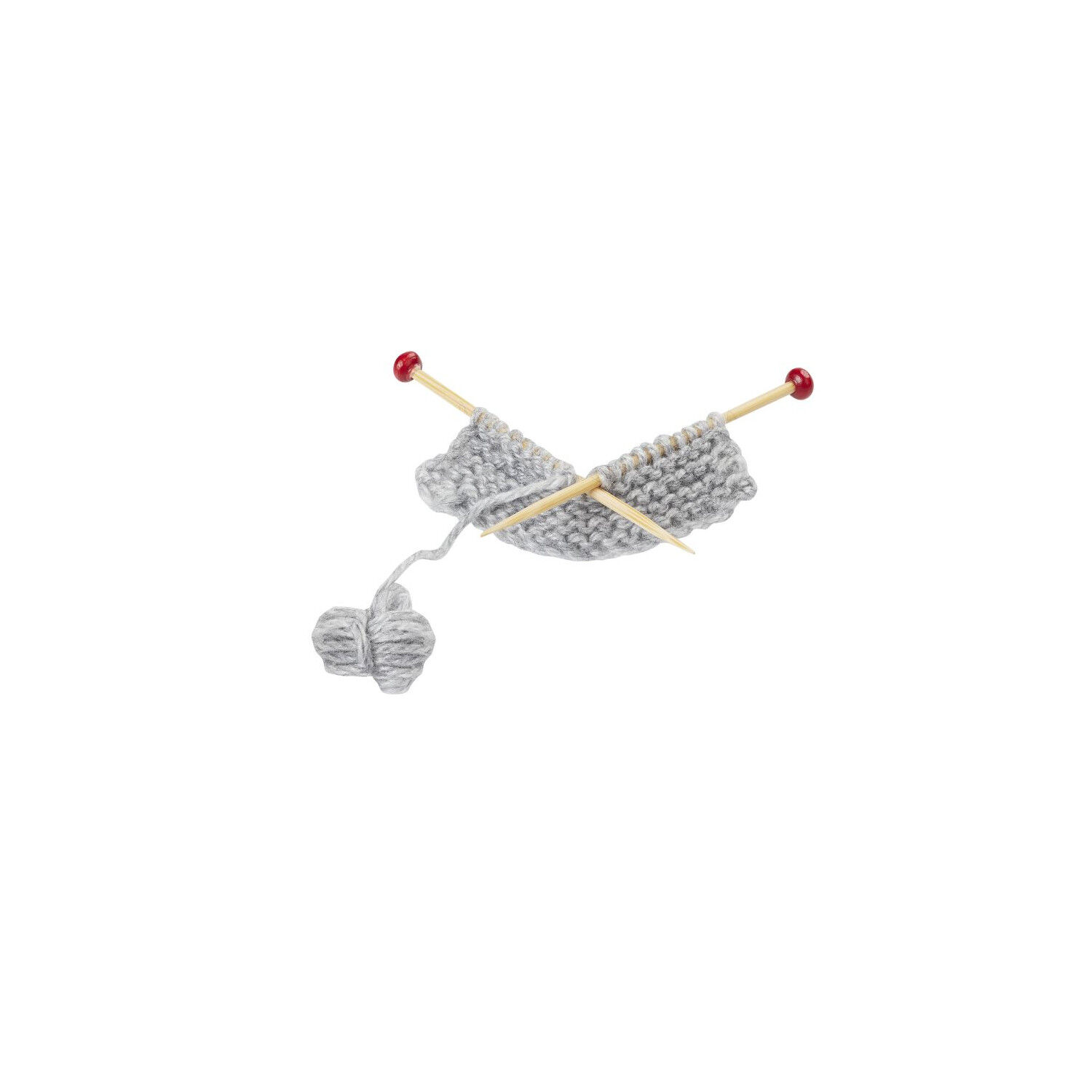 NEU Miniatur Strickzeug, grau, ca. 5,5 x 2,5 x 1 cm
