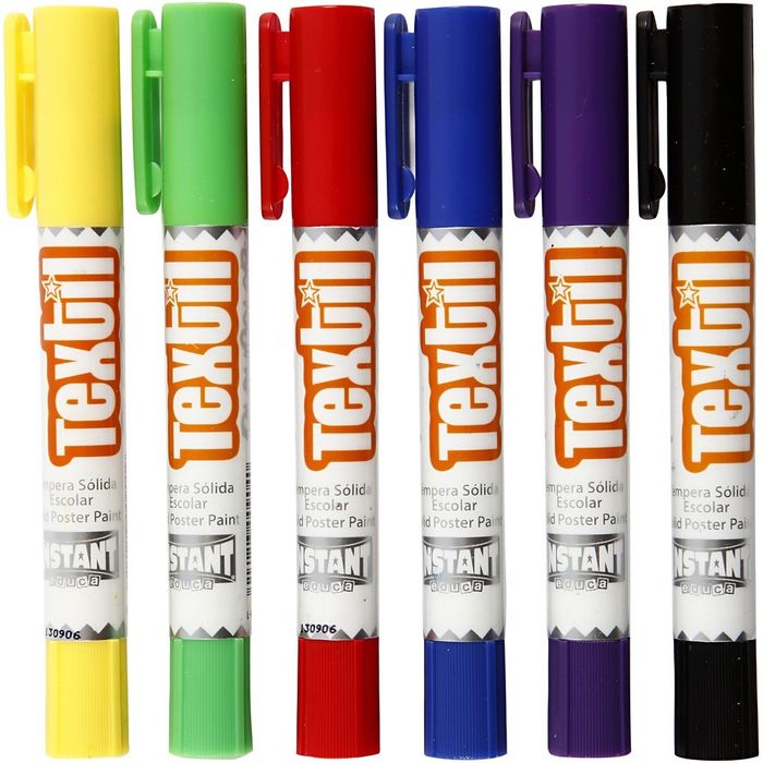 TOP-SELLER ! Playcolor Textil Marker, 6 Farben Sortiert