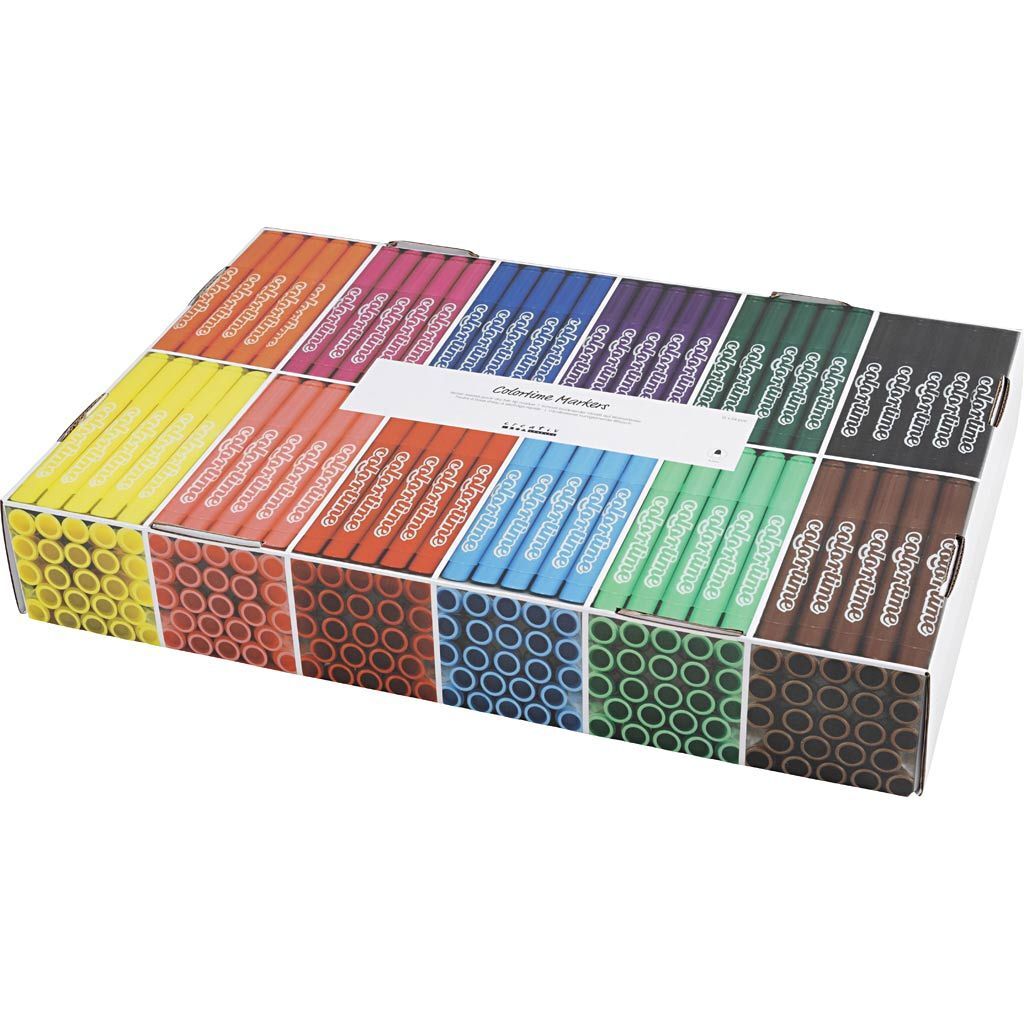 Colortime Filzschreiber, Strichst�rke 5 mm, Standard-Farben, 288 Stk, (12x24 Stk) Bild 2