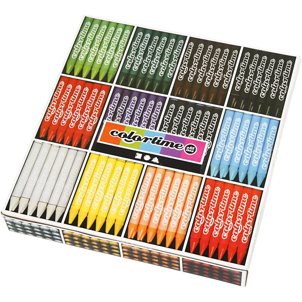 Colortime Farbkreide, L�nge 10 cm, Dicke 11 mm, Farbmix, 12 x 24 St�ck