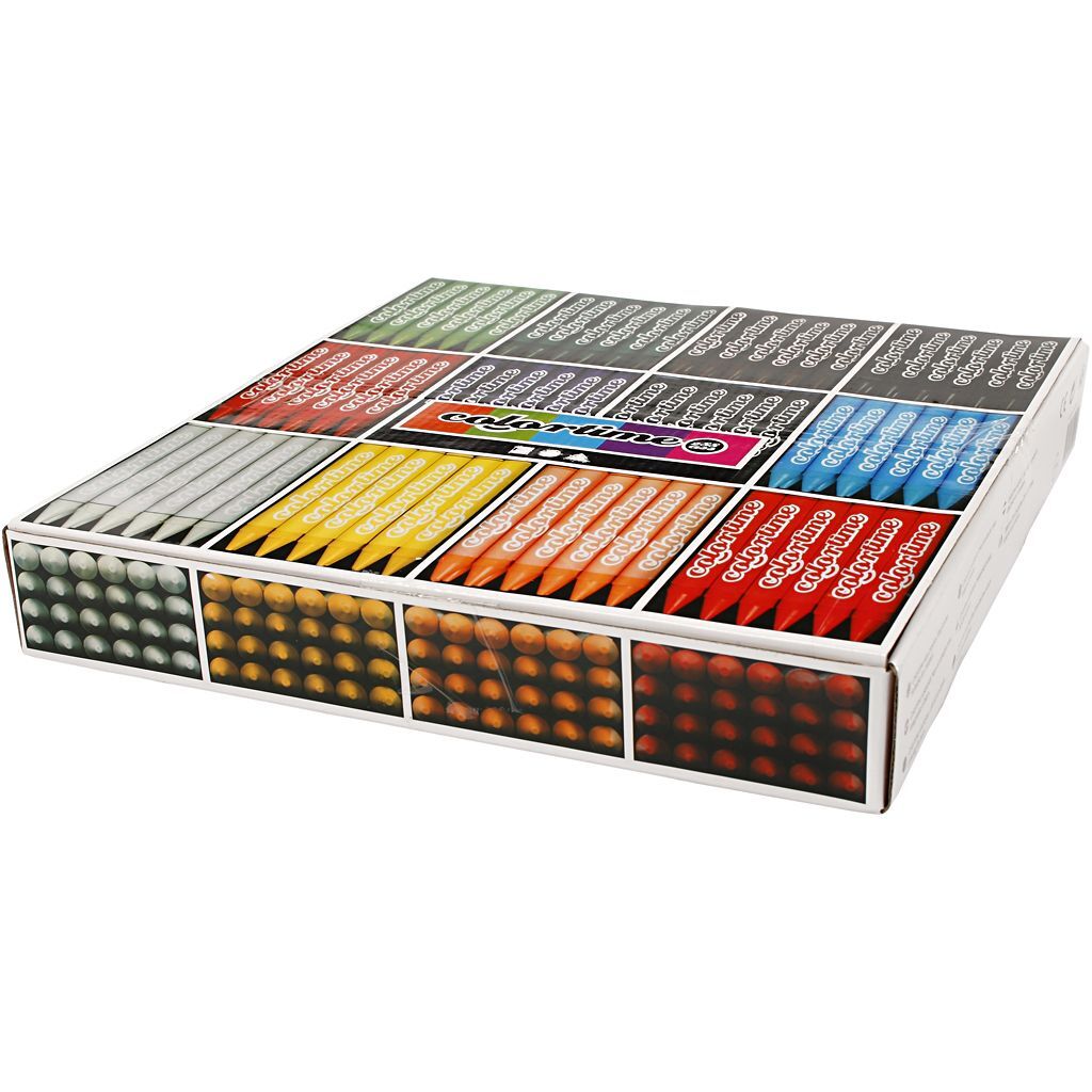 Colortime Farbkreide, L�nge 10 cm, Dicke 11 mm, Farbmix, 12 x 24 St�ck Bild 2
