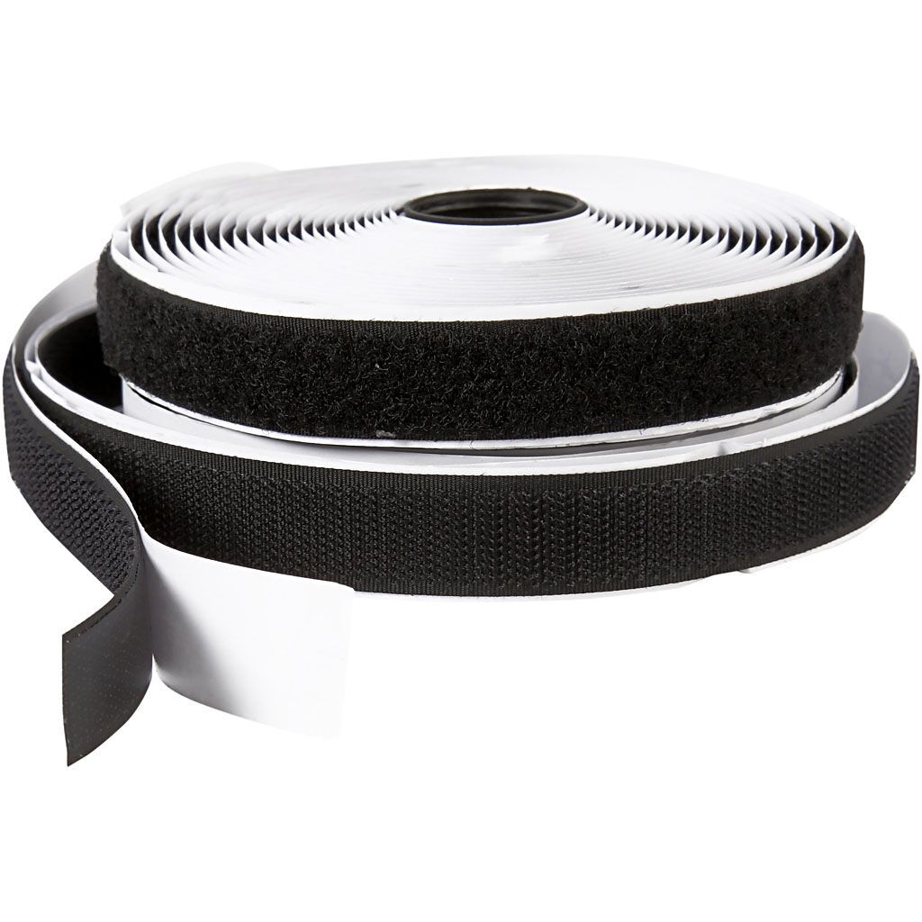 Klettband Haken & �sen, Breite 20mm, L�nge 5m, Schwarz