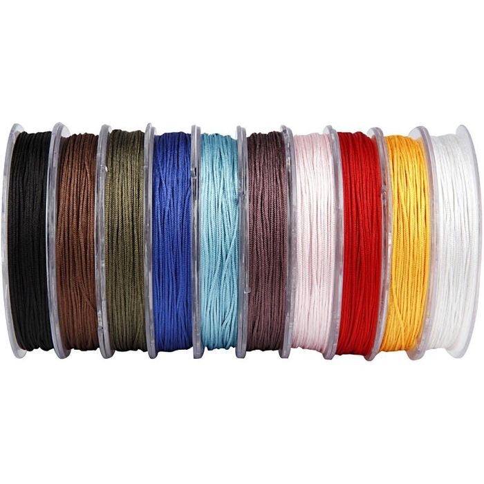 Polyesterkordel Sortiment, Dicke 1 mm, 10 x 50 m