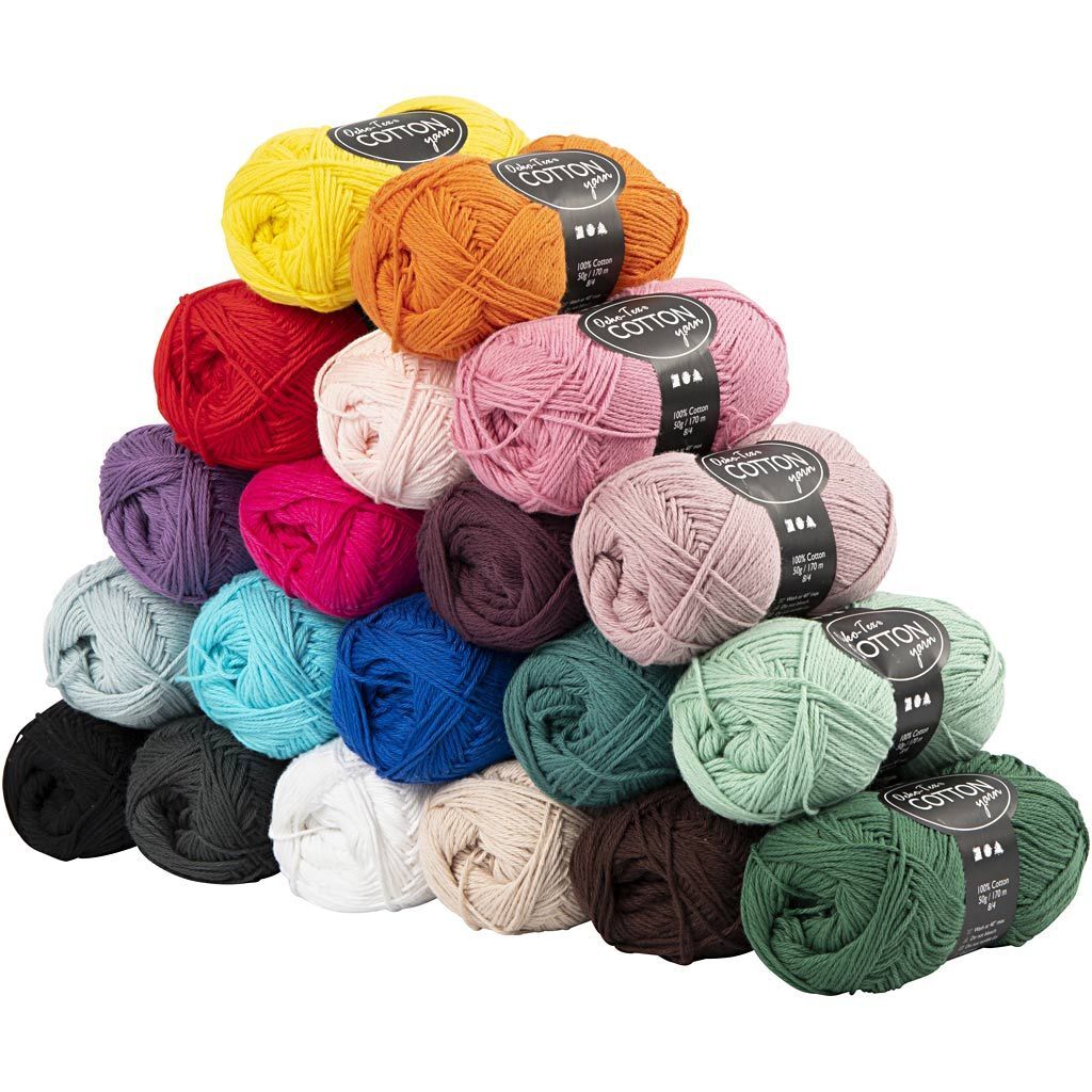 Baumwollgarn, Nr. 8/4, L�nge 170 m, Farbmix, 20 St�ck � 50 g