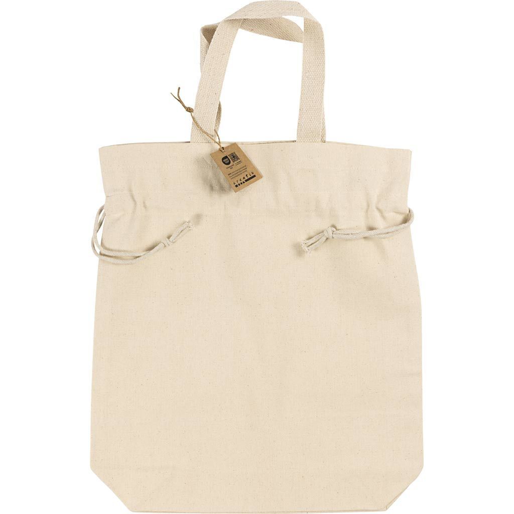 Kordelzugtasche, H�he 40 cm, Tiefe 8 cm, Breite 34 cm, Hellnatur Bild 2