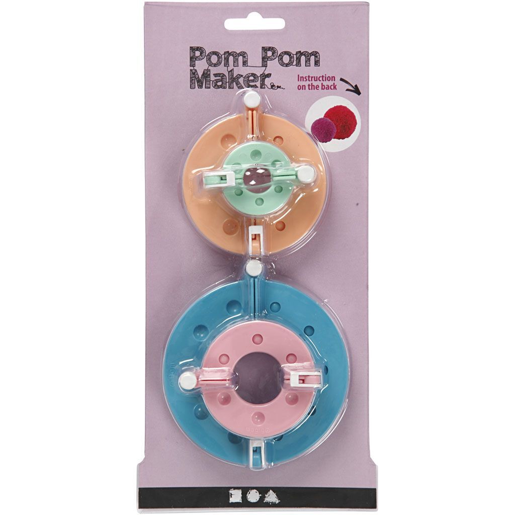 Pompon-Schablonen im Set, 4 St�ck, Durchmesser 3,5 + 5,5 + 7 + 9 cm Bild 2