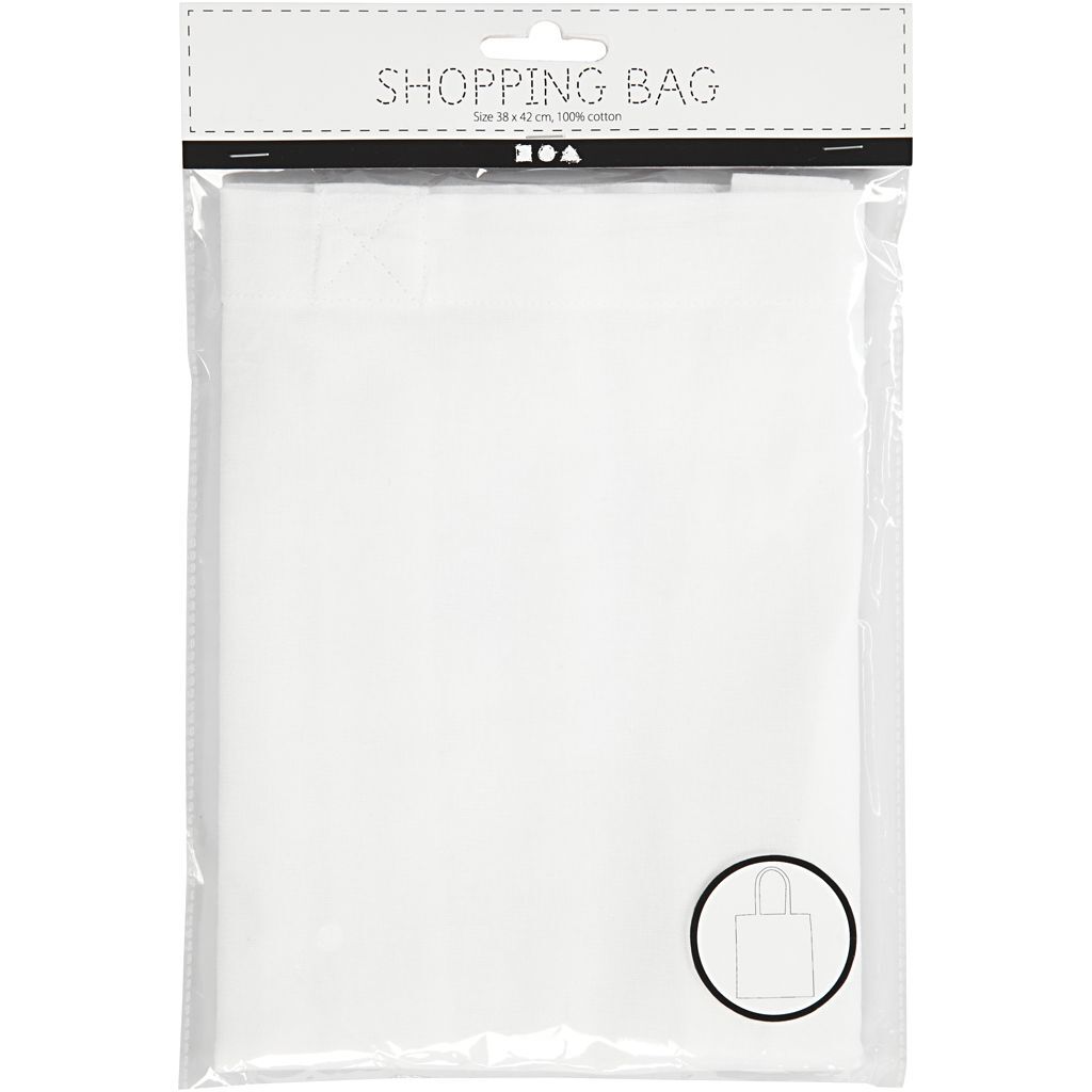 Stofftasche Baumwolle, Gr��e 38x42 cm, 130 g, Wei� Bild 2