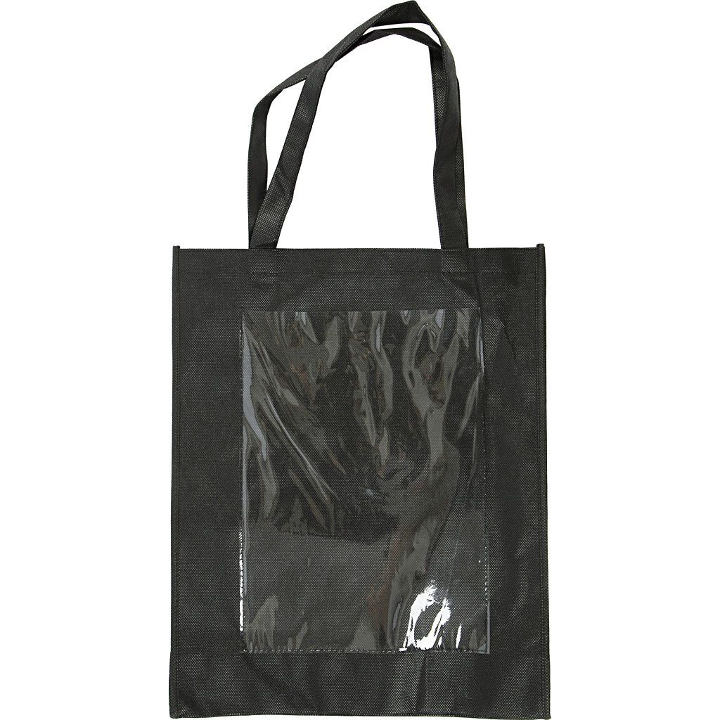 Tasche mit Front aus Kunststoff, Gr��e 42x34x12 cm, Schwarz