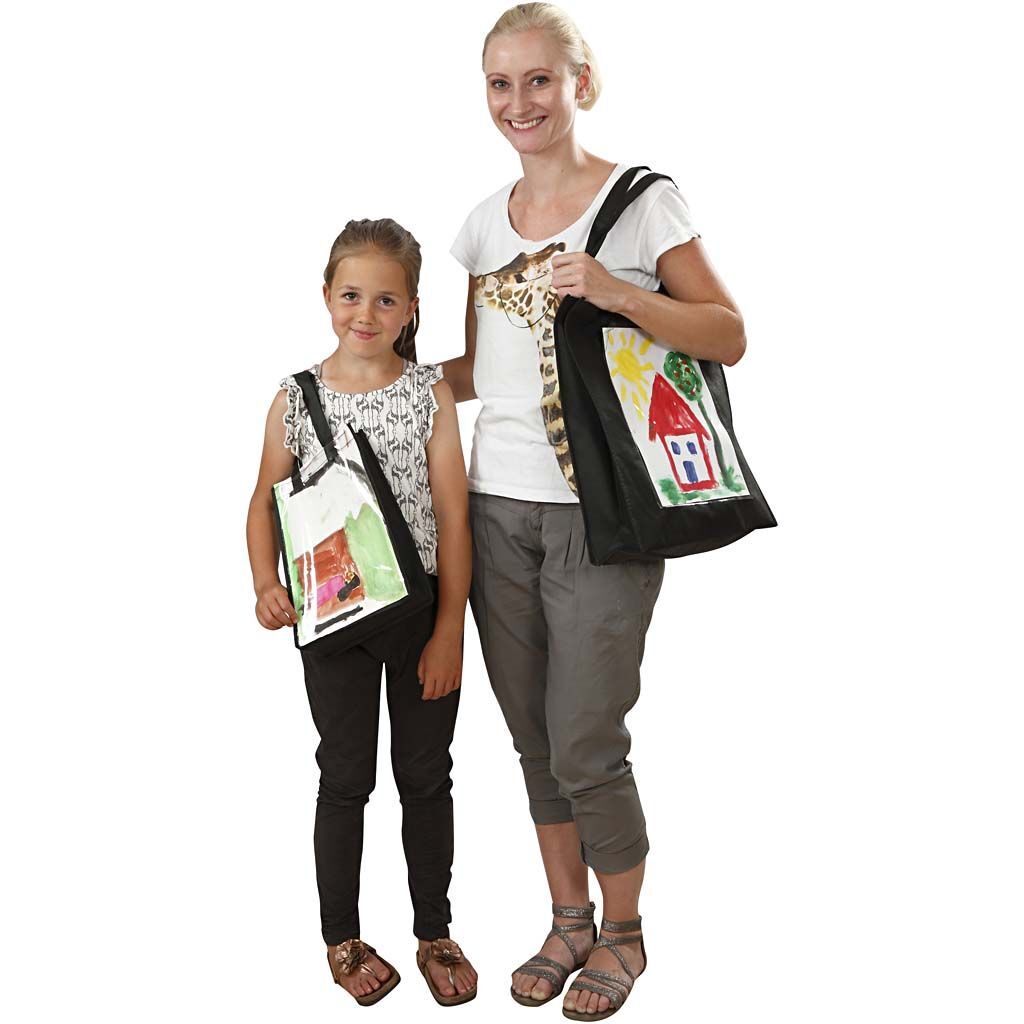 Tasche mit Front aus Kunststoff, Gr��e 42x34x12 cm, Schwarz Bild 2