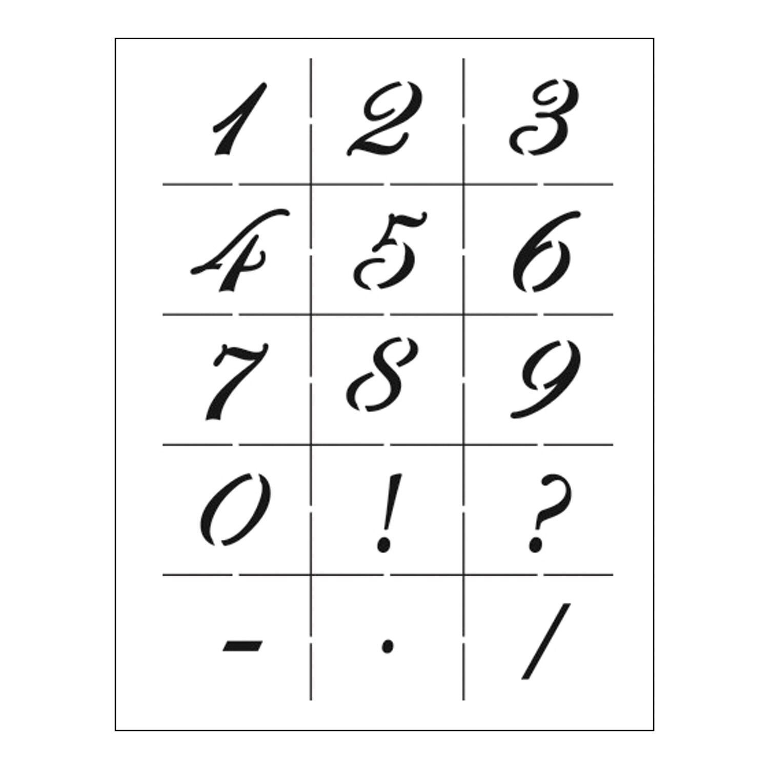 Schablonen 3-teilig DIN A5, Alphabet + Zahlen Bild 4