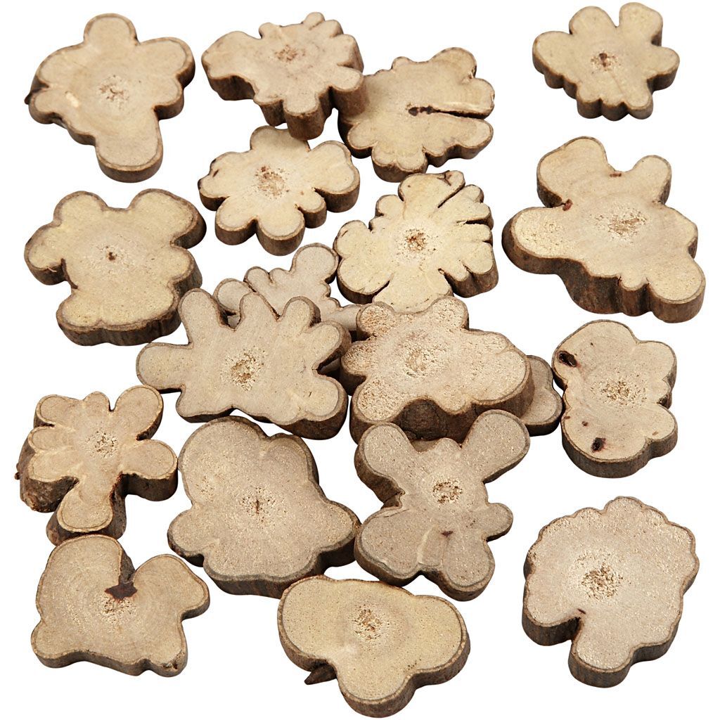 Holzscheiben-Mix, 230 g, Gr��e 15-40 mm, Dicke 5 mm