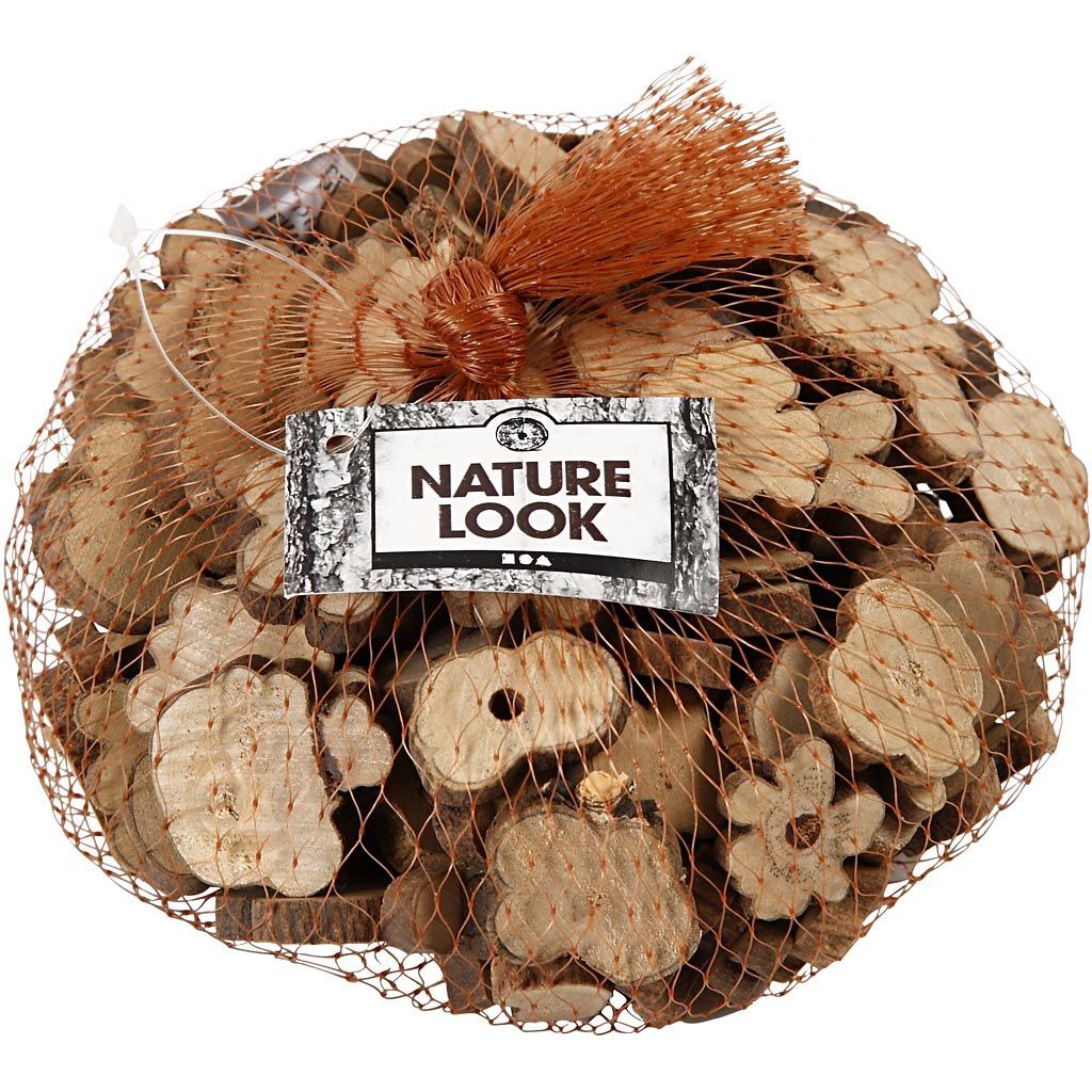 Holzscheiben-Mix, 230 g, Gr��e 15-40 mm, Dicke 5 mm Bild 2