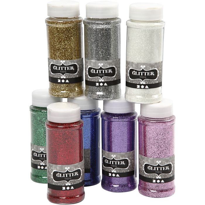 TOP-SELLER ! Deko-Glitter, 8x110 g, sortierte Farben Bild 2