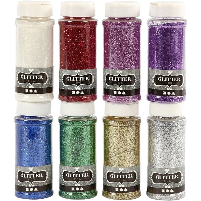 TOP-SELLER ! Deko-Glitter, 8x110 g, sortierte Farben