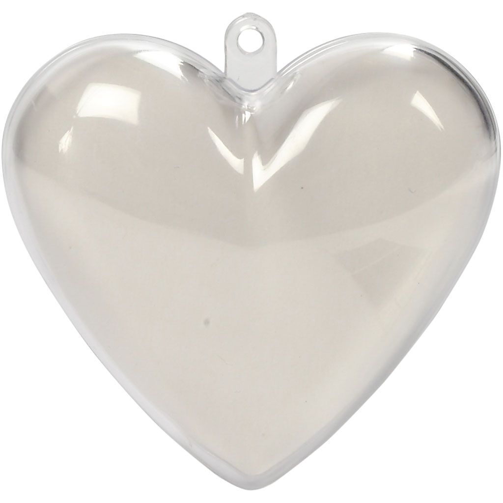 Deko-Herz Acryl, 10 St�ck, H�he 6,5 cm, Transparent